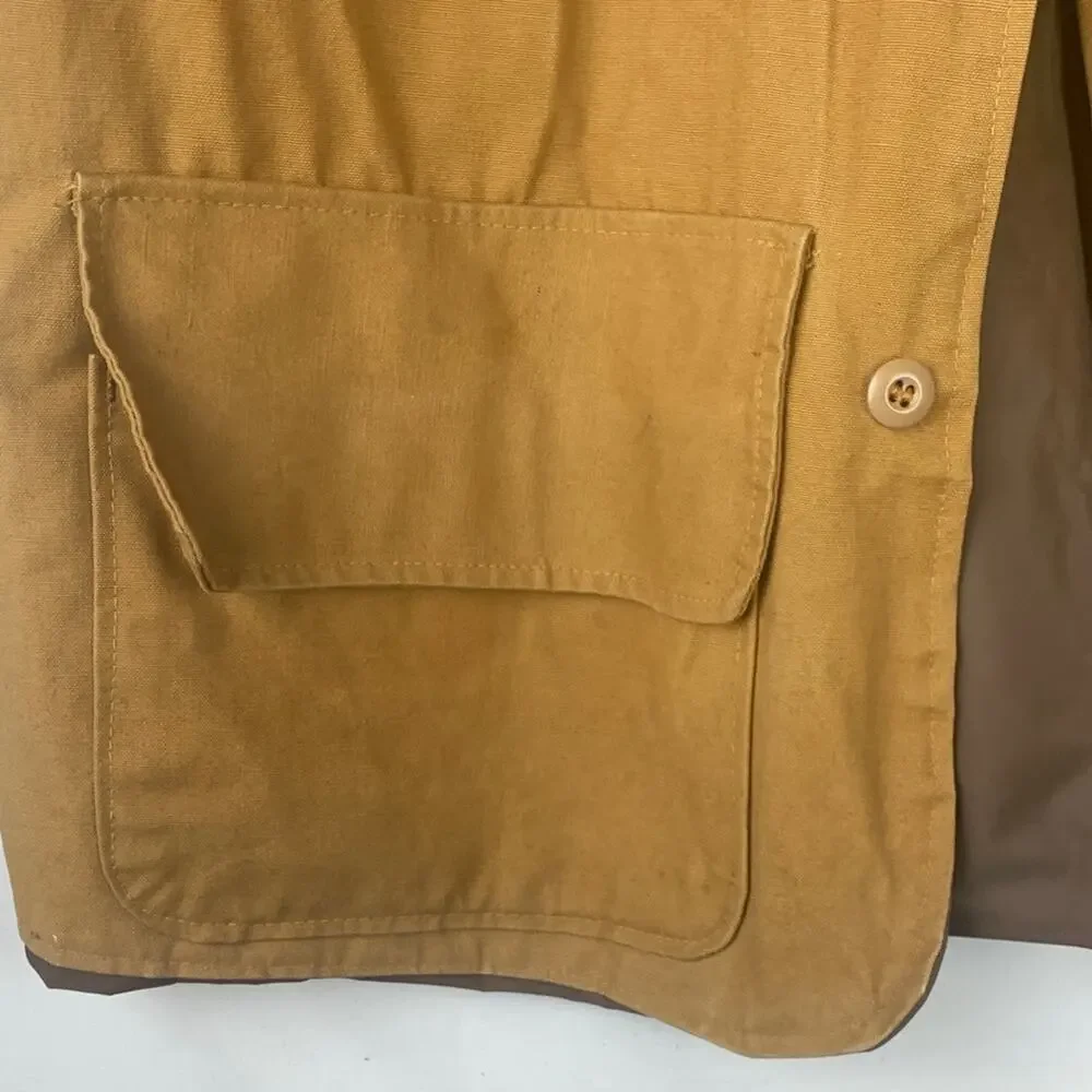 Field and Strem Vintage mens 2x hunting jacket duck saftbak 70s tan quilted